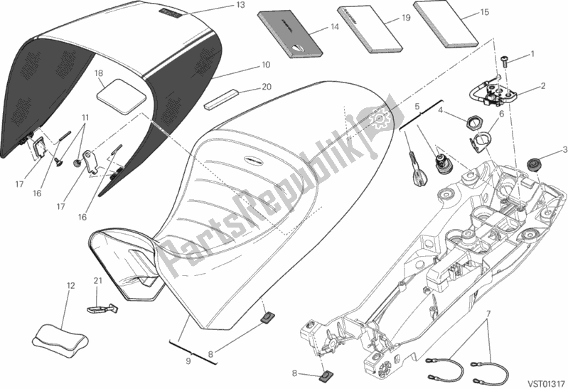 Tutte le parti per il Posto A Sedere del Ducati Diavel AMG 1200 2013